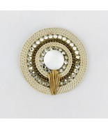 Vintage Charmant Belt Buckle Deco Modernist Pearl Rhinestones Beverly Hi... - £8.77 GBP