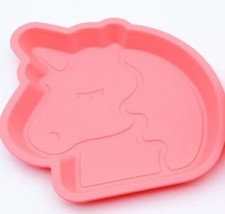 Your Zone ~ 4-Piece Set ~ Kids Dinnerware ~ Pink Plastic ~ 10&quot; Unicorn Plates - £17.57 GBP