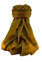 Varanasi 100% Silk Long Scarf Heritage Range Rekha Yellow by Pashmina &amp; Silk - £28.82 GBP