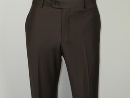 Men Suit BERLUSCONI Turkey Italian Wool 180's Portly Drop 4 Pants K255-07 Brown image 12