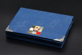 Korean Hanbok Fabric Business Card Case Blue Dragonfly Flower Tortoise - $568.44 MXN