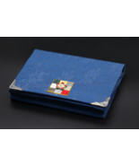 Korean Hanbok Fabric Business Card Case Blue Dragonfly Flower Tortoise - $29.99