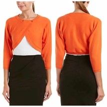 Cabi #5008 Cropped Piccolo Shrug Cardigan Tiger Lily Orange XS - $571.09 MXN