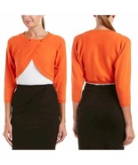 Cabi #5008 Cropped Piccolo Shrug Cardigan Tiger Lily Orange XS - $41.03 CAD