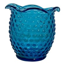 Vintage Aqua Hobnail Double Spout Pitcher Turquoise Blue Glass Vase Art Glass - £36.79 GBP