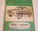 RENAULT DAUPHINE OWNER&#39;S HANDBOOK REPAIR MAINTENANCE CLYMER C. 1958 - $44.98