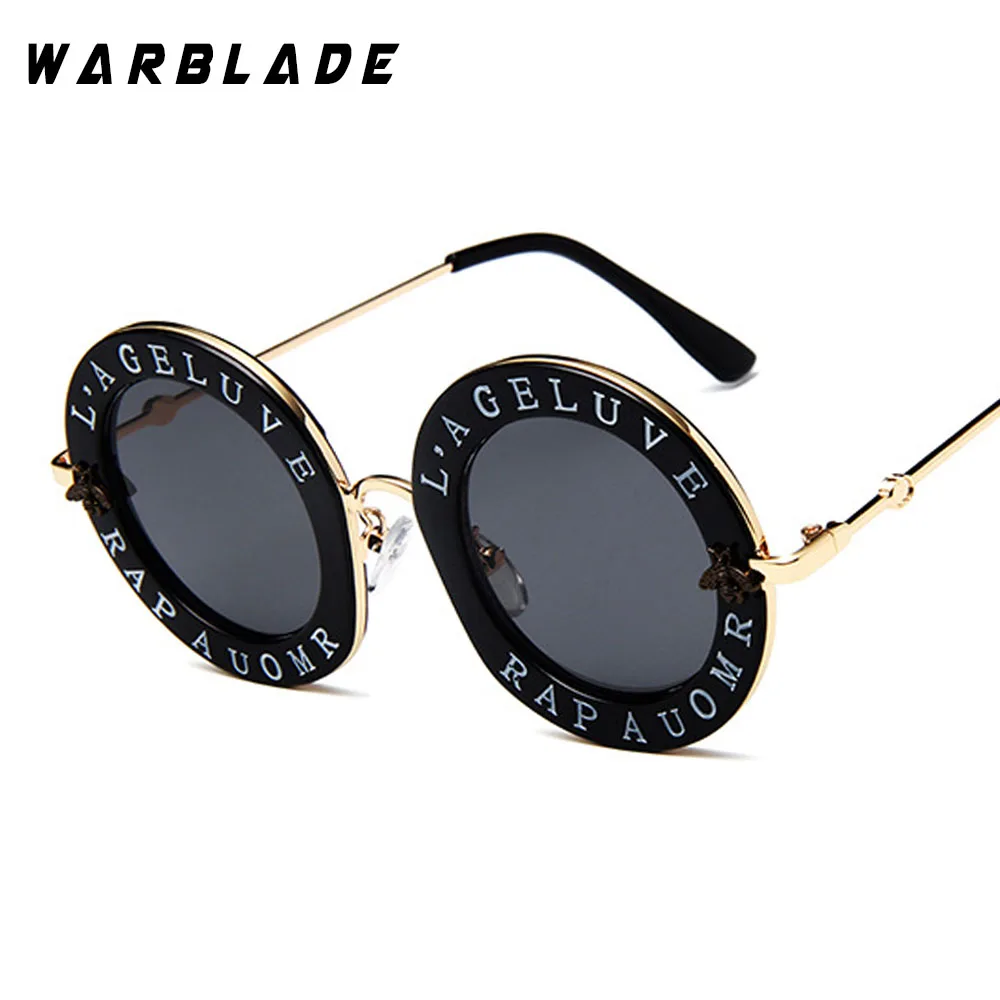 WarBLade Retro Round gles Fashion  Designer English Letters Little   Gle... - $58.23