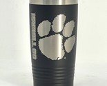 Clemson PAW Black 20oz Double Wall Insulated Stainless Steel Tumbler Gre... - £20.03 GBP