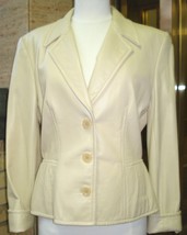 NEW Vintage Anne Klein Pale Yellow Lizard Leather Jacket ILGWU Size 10 - $475.00