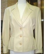 NEW Vintage Anne Klein Pale Yellow Lizard Leather Jacket ILGWU Size 10 - $475.00