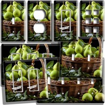 Still Life Green Bartlett Pears Basket Light Switch Outlet Wall Plate Home Decor - £9.56 GBP+