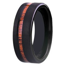 Wedding Jewelry Rings forWoman Men&#39;s Wood Inlay Ring New Tungsten Rings for Men&#39; - £29.20 GBP