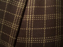 6YDS Soft Viscose Blend Brown Small Windowpane Classic Designer Suit Fabric - £68.46 GBP
