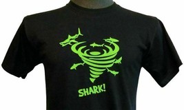 T-shirt squalo nera vestibilità sciolta cotone taglia media - £5.99 GBP