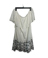 Old Navy White Off Shoulder Dress Embroidered Ruffle Casual Summer - $15.99