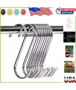 Polished 4-Inch Meat Hooks - Heavy-Duty S-Shaped Hook Set for Grilling &amp;... - $26.56 CAD