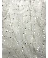 White Georgette Bridal Fabric, Foil Mirror Embroidered Gown Dress Fabric... - £11.44 GBP+