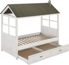 Trundle, Weathered White And Washed Gray, Acme Furniture Tree House Ii. - £151.83 GBP