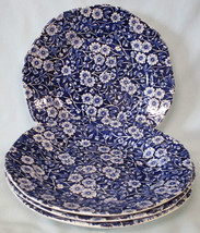 Crownford China Staffordshire Calico Blue Salad Plate 7 1/2&quot;, set of 4 - £31.74 GBP
