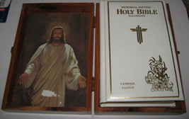 Holy Bible in Cedar Box Memorial Edition Catholic Illustrated Union #2 - $12.36