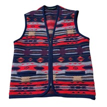 Tundra Canada Wool Zip Front Vest Size Medium Striped Aztec - $74.25