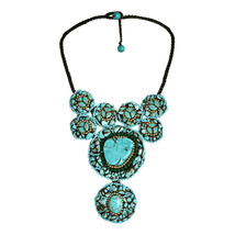 Perfection One of a Kind Turquoise Handmade Statement Necklace - £27.28 GBP