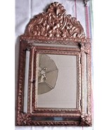 MOVIE PROP: Antique Repousse Copper Cushion Edge Mirror with 2 Brushes V... - $1,250.00