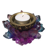 Wicca Mystic Crystals Phases Of The Moon Lotus Flower Dish Votive Candle... - $35.54 CAD