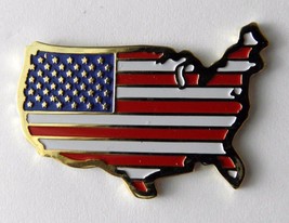 UNITED STATES USA FLAG MAP EMBLEM LAPEL HAT PIN BADGE 1.1 INCHES - £4.49 GBP