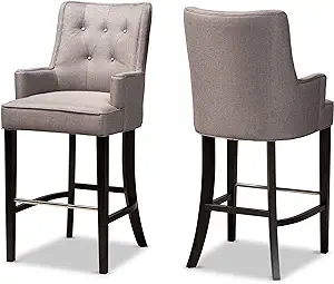 Baxton Studio Aldon Modern and Contemporary Grey Fabric Upholstered and ... - $660.99