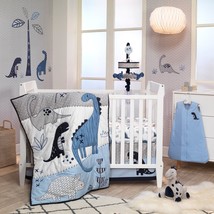 Lambs &amp; Ivy Dinosaur 3 Piece Crib Set: Quilt, Skirt, Stuffed Animal Baby... - $57.42