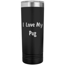 Love My Pug v4-22oz Insulated Skinny Tumbler - Black - £26.37 GBP