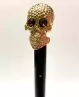 Victorian Skull Handle Designer Skeleton Black Walking Stick Cane Charis... - $36.99