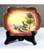 Noritake Hand Painted Lake Scene Kangaroo Pin Candy Dish Yellow Burgundy... - €26,15 EUR