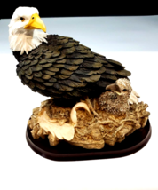 VTG Bald Eagle Sitting on Nest Homco Masterpiece Porcelain Figurine 7&quot; x 7 1/2&quot; - £38.94 GBP