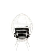 Galzed Patio Lounge Chair, Black Fabric &amp; White Wicker - $12,910.03 MXN