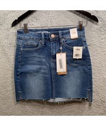 YMI High Rise Denim Mini midi Skirt Size 1/25 Raw Hem NWT - £11.16 GBP