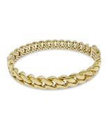 Cuban Link Hinged Bangle Bracelet Real 10k Yellow Gold 7.8 inch - $1,726.56