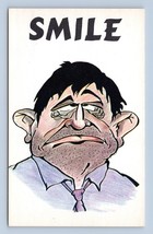 Comic Unhappy Man Needs To Smile UNP Chrome Postcard Q8 - $4.90