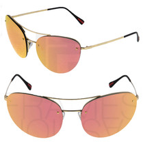 PRADA 51R Linea Rossa Spectrum Metal Sunglasses Gold Peach Rose Mirrored PS51RS - £167.43 GBP