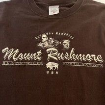 VIntage Anvil 90s T-Shirt Mount Rushmore Black Hills SD Brown Long Sleev... - $21.04
