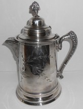 Waldorf silver plate Aesthetic ice water lemonade pitcher ornate 1522 antique - £100.01 GBP