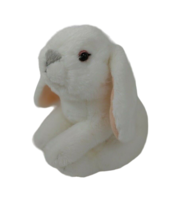 Animal Adventure White Bunny Rabbit Plush 2017 gray nose realistic pink ears - £12.25 GBP