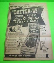 Batter Up Billboard 1958 Arcade Game  Pinball Machine Magazine AD Advert... - £22.37 GBP