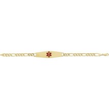 Authenticity Guarantee 
14k Yellow Gold with Red Enamel Medical Identificatio... - £1,903.59 GBP