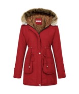 Grace Karin Size M Strong Red Parka Anorak Hooded Military Jacket Coat - £55.93 GBP