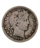 1908-S 25C Barber Quarts En Très Bon VG État, Naturel Couleur - $143.54 CAD