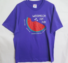 90s Vtg Watermelon Fun Run Colfax WA Graphic T Shirt Hanes USA Made Adult Sz L - £30.26 GBP