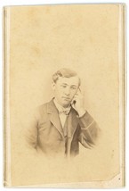 CIRCA 1880&#39;S Trimmed CDV Handsome Thoughtful Young Man Jas. B. Gross Dayton OH - £9.55 GBP