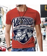VW Bug Beetle Aircooled Vintage race red t-shirt - $373.65 MXN